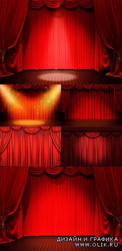 Фоны - Красный Занавес / Backgrounds - Red Curtain