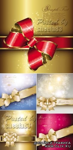 Christmas Backgrounds with Bow Vector
