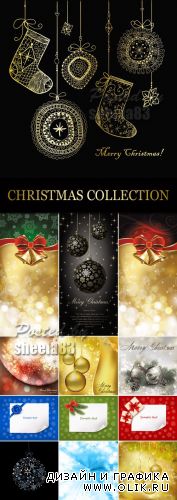 Christmas Backgrounds Collection Vector