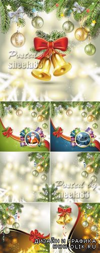 Christmas and New Year Backgrounds Vector