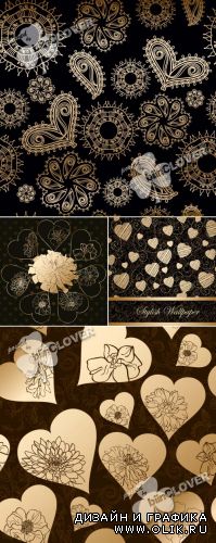 Luxury background with hearts 0349