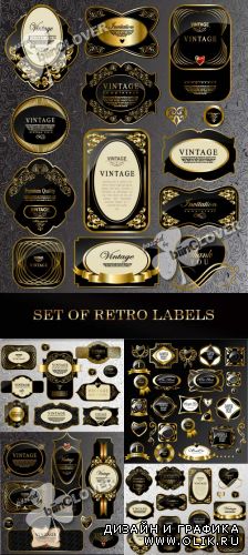 Set of retro labels 0350