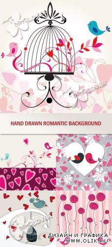 Hand drawn romantic background 0350