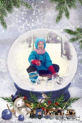 Детская рамка для фотошопа - Зима