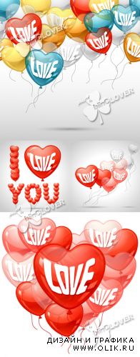 Romantic background with balloons 0354