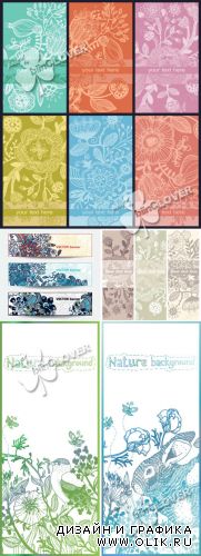 Abstract floral cards and banners 0364