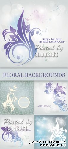 Jentle Floral Backgrounds Vector