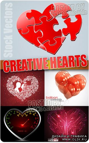 Креативные сердца 2 - Векторный клипарт