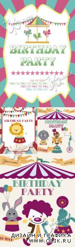 Circus Happy Birthday card 0372