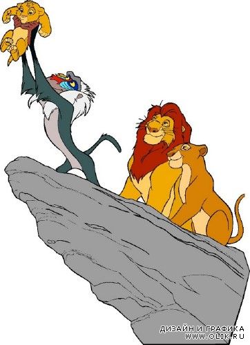 Персонажи мультфильма "Король Лев" в векторе