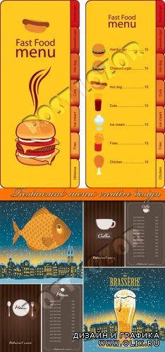 Креативное меню для ресторана часть 4 | Restaurant menu creative design vector set 4