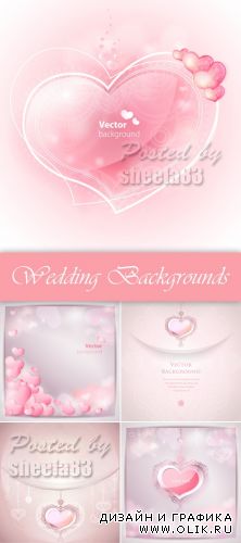 Pink Wedding Backgrounds Vector