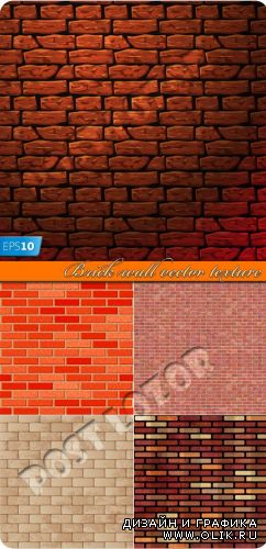 Кирпичная стена текстура | Brick wall texture vector