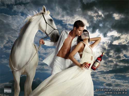 Шаблон для фотошоп - Принц на белом коне!