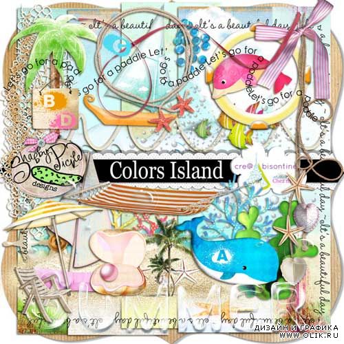 Детский морской скрап-набор - Цветной остров