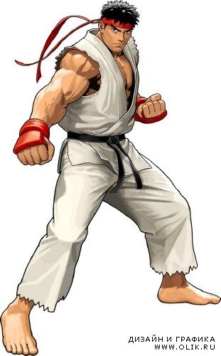 Персонажи игры "Street Fighter" - векторный сток