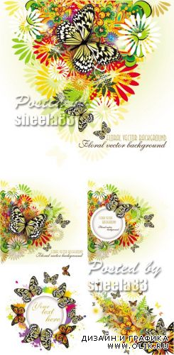 Colorful Spring Backgrounds Vector