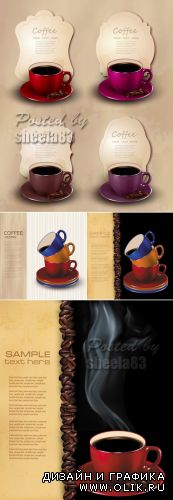 Color Coffee Cups Vector
