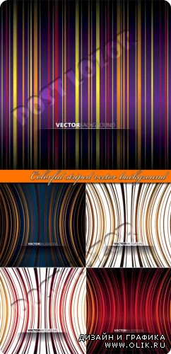 Цветные полосы фоны | Colorful striped vector background 