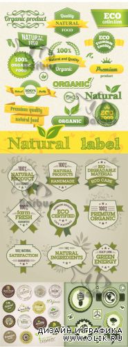 Vector Natural, Eco,  Bio label / Векторные Природные, экологические и био этикетки