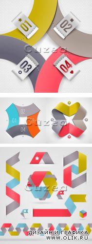 Абстрактная инфографика/ Abstract infographic paper elements with numbered labels in vector