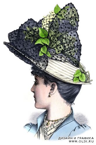 Модели шляп, головных уборов и украшений 1889 года