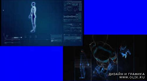 Видео футажи- "Сканирование тела человека"
