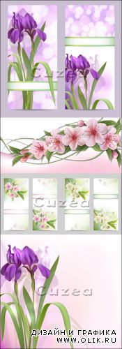 Весенние баннеры с цветами/ Set of spring banners with Flowers in vector