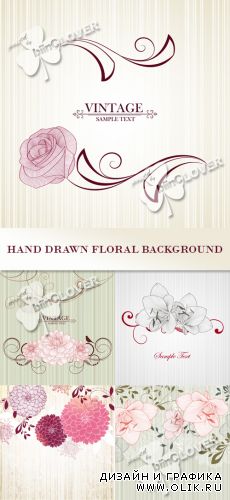Hand drawn floral background 0400