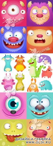 Set of cartoon monsters 0400