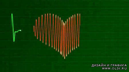 Видео футаж- монитор влюбленного сердца
