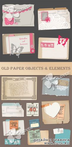 Old paper objects and elements 0410