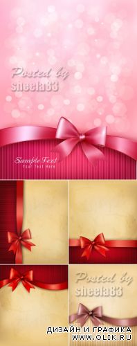 Holiday Backgrounds with Bow Vector 2