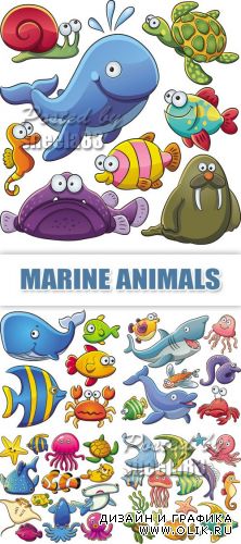 Cartoon Marine Animals Vector