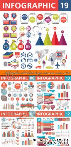 Инфографики и диаграммы часть 26 | Infographics and chart design elements vector set 26