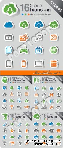 Иконки наклейки часть 6 | Icon stickers set 6