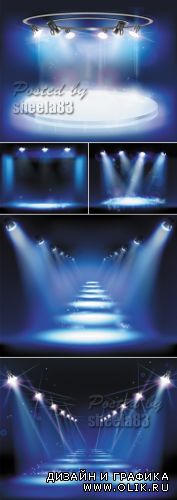 Stage & Spotlights Vector