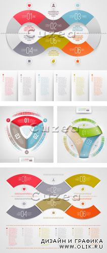 Элементы инфографики, часть 31/ Infographics design template with numeration, part 31