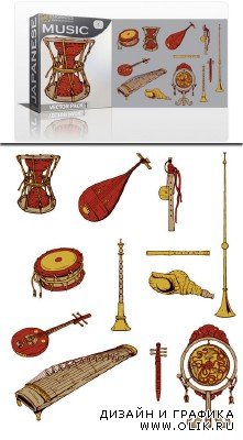 Japanese Music Instruments Set