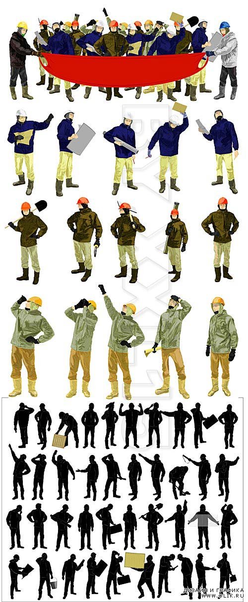 Silhouettes of workers