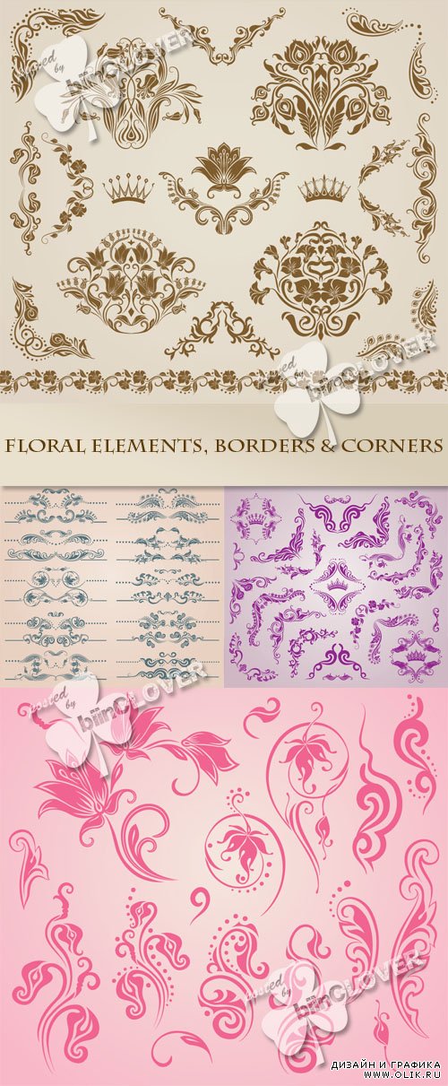 Floral elements, borders,  and corners 0315