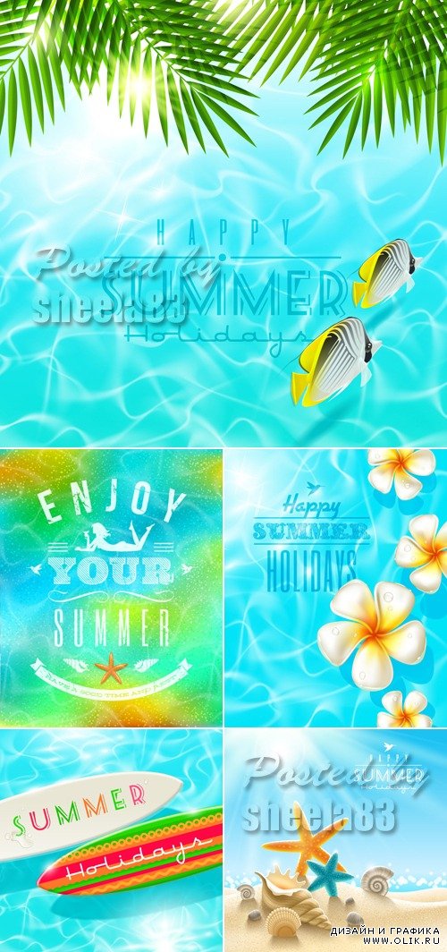Summer Holidays Backgrounds Vector