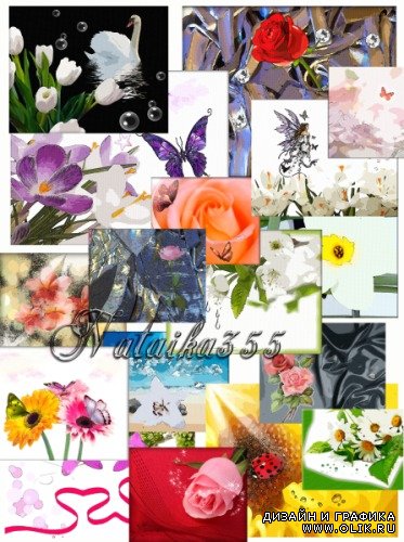 Фоны для фотошопа - Стилизованные цветы