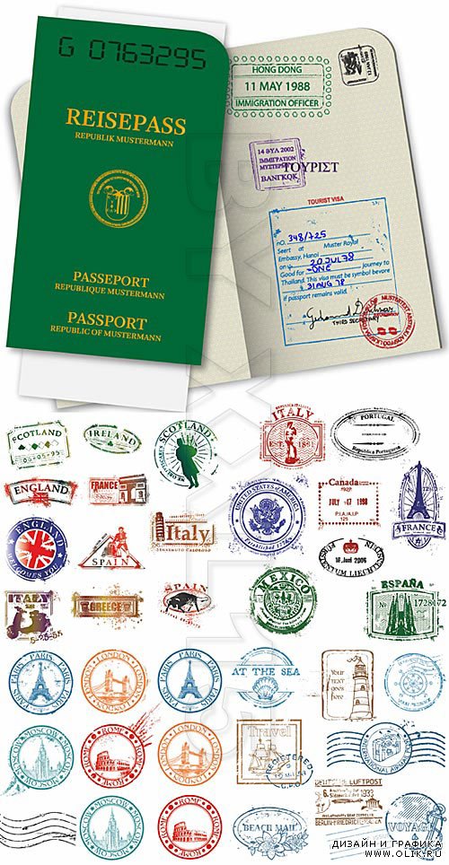 Passport and stamps
