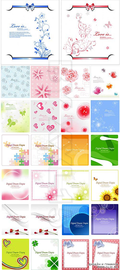 Different greeting cards