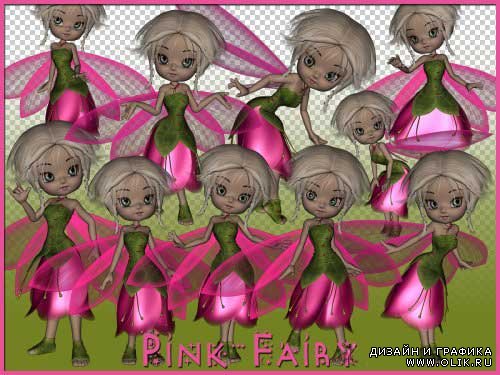 Сказочный набор с феями для скрапбукинга - Розовые феи