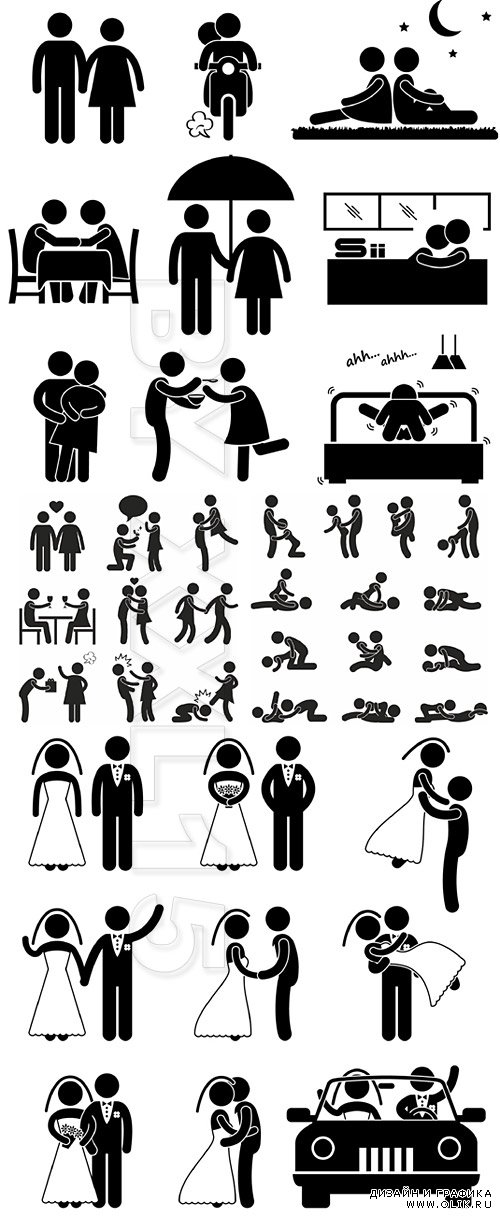 People figures pictograms 3-Loving couples