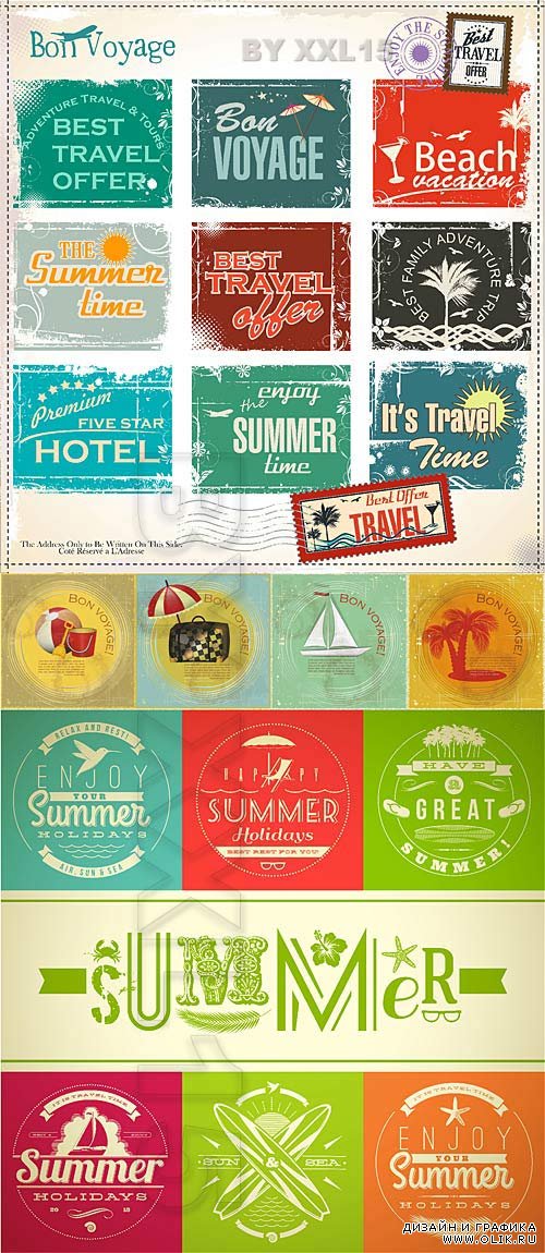 Vintage summer travel cards