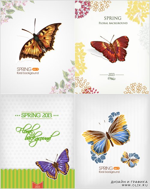 Обложки с бабочками (Вектор)
