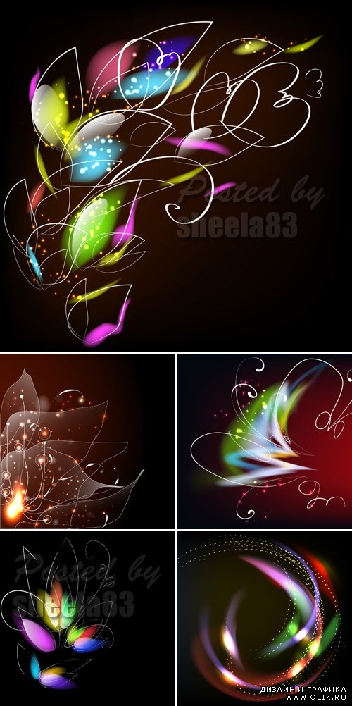 Abstract Flowers Backgrounds Vector 2